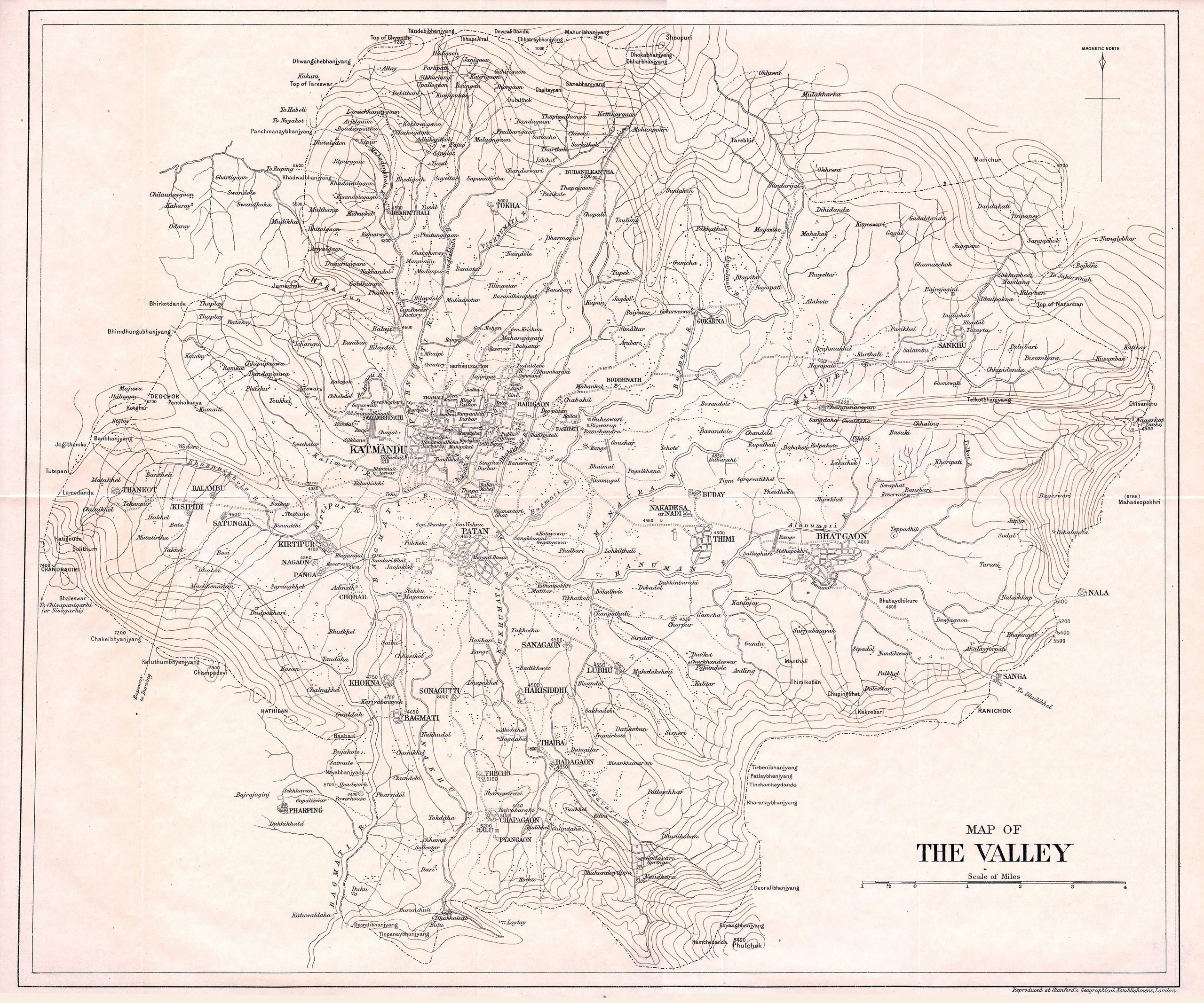 Kathmandu Valley Heritage Tour route map